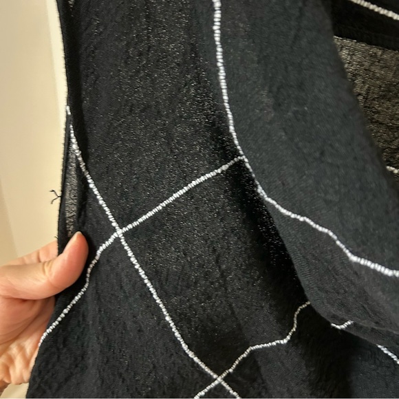 Ralston Black White Cowl Neck Gauzy Sleeveless Tunic Large L Nordstrom Flowy - Picture 8 of 8